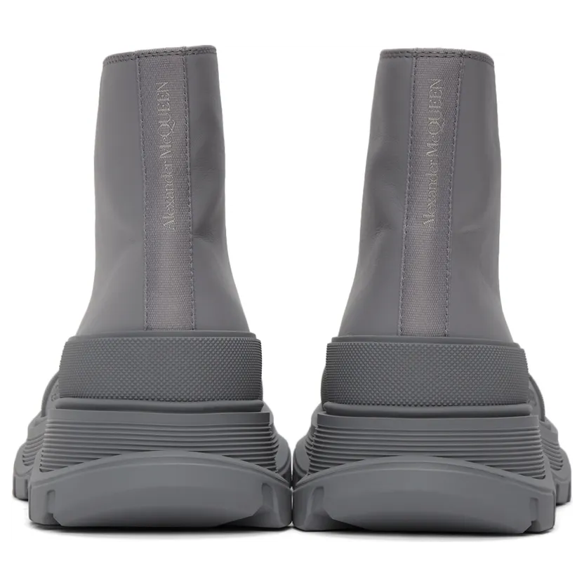 Alexander McQueen Grey Tread Slick High Sneakers (627206WIB81) (4)