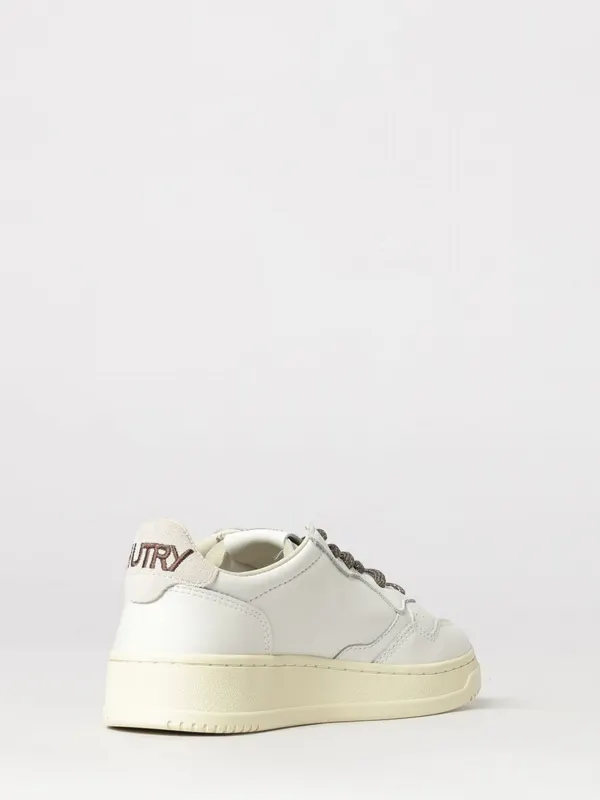 Autry Medalist Low Bicolor Leather Sneakers with Perforated Toe Brown (AULWSW05) (2)