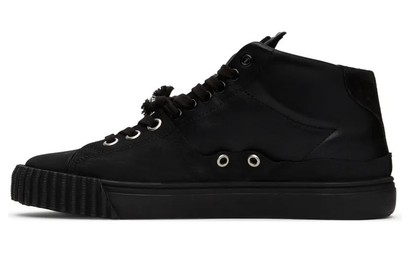 Maison Margiela White Leather Mid-Top Sneakers (S97WS0054 P4366) (3)