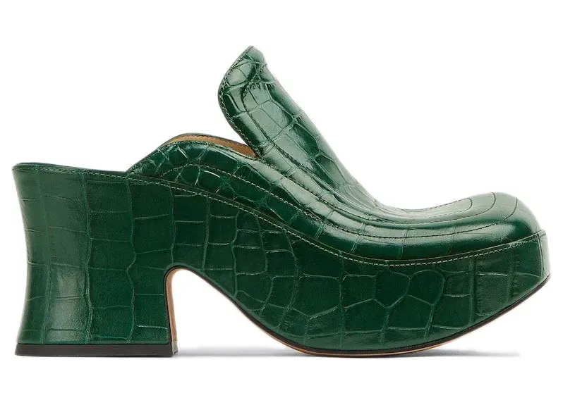 Bottega Veneta Wedge Clog Dark Green (667212V10O03068)