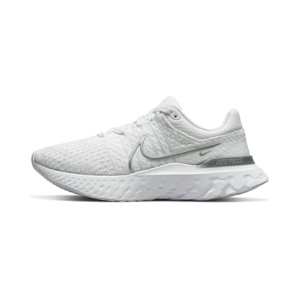 Nike React Infinity Run Flyknit 3 White Metallic Silver (DD3024-101)