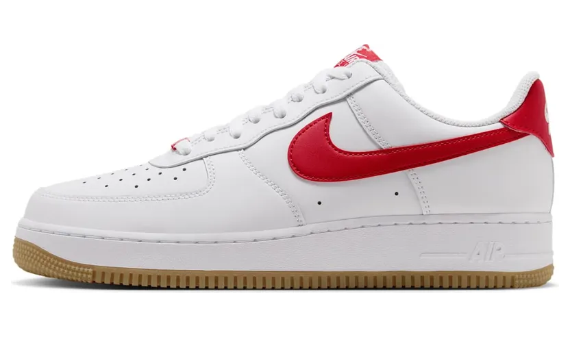 Nike Air Force 1 Low – “White / Gum Light Brown / Challenge Red” (FJ4146-136)