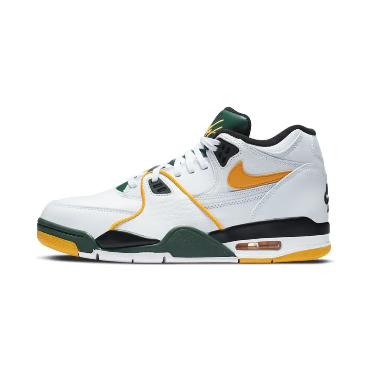 Nike Air Flight 89 Seattle Supersonics “White / Fir / Black / Del Sol” (CN0050-100)