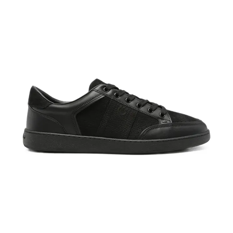Ferragamo Gancini Panelled Leather “Black” (02B081 0798331 M Black) (02B0810798331MNERO)