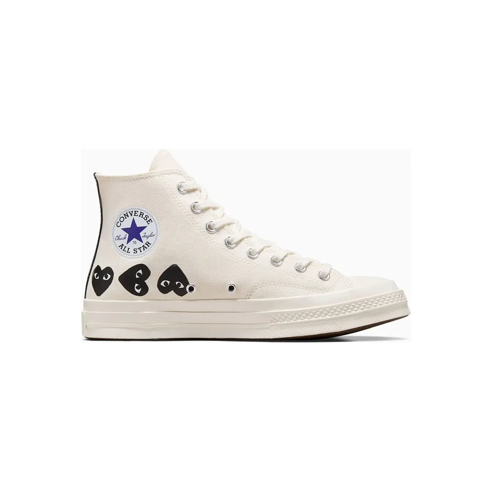 Converse x Comme des Garçons PLAY Chuck 70 Multi Heart Milk/Black/Egret (A08148C)