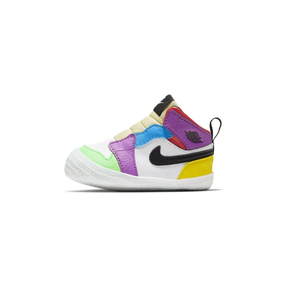 Jordan 1 Crib Bootie Multi-color White/Black-Lightbulb-Team Orange (AT3745-109)