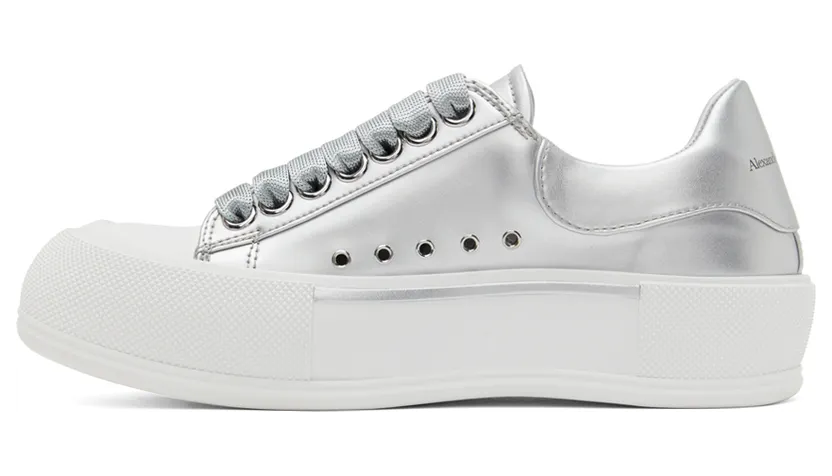 Alexander McQueen Silver Deck Plimsoll Sneakers (697122W4SL3) (3)