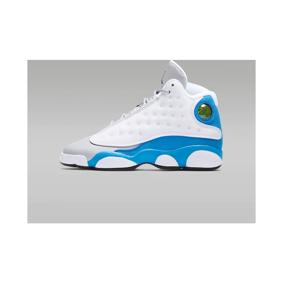 Jordan 13 Retro White Italy Blue (GS) White/Italy Blue-Wolf Grey-Black (439358-107)