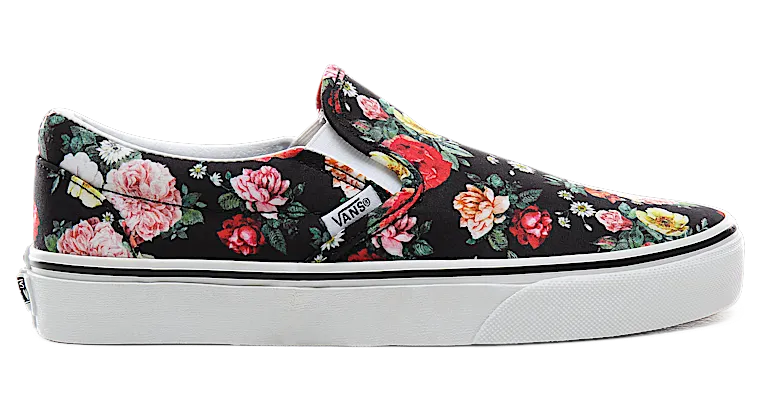 VANS Garden Floral Classic Slip-on Schoenen (Zwart)