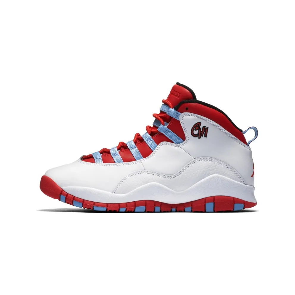 Jordan 10 Retro Chicago Flag (GS) White/Light Crimson-University Blue-Black (310806-114)