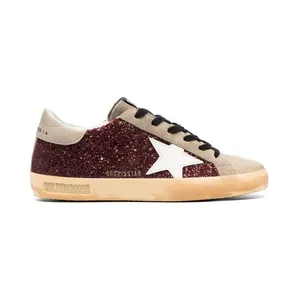 Golden Goose Super-Star Glitter Bordeaux Taupe White (GWF00101-F003185-81770)