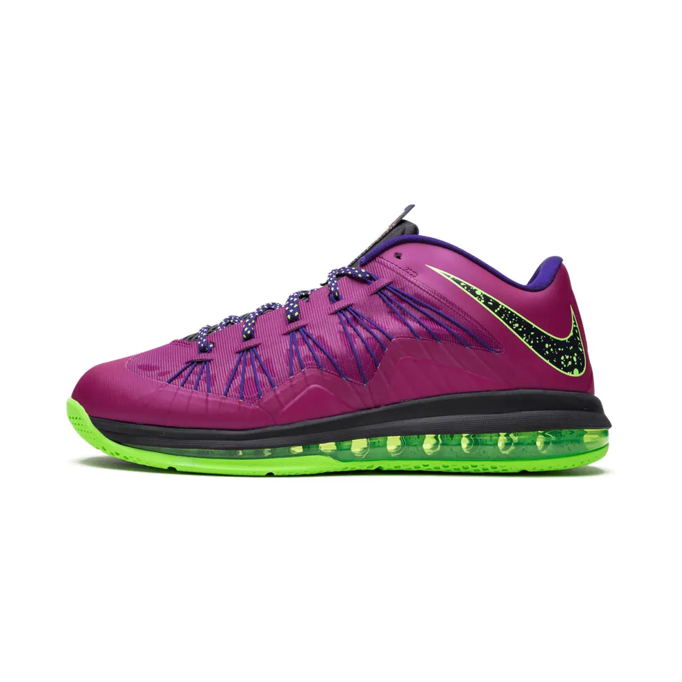Nike LeBron X Low LeBroncurial Red Plum/Electric Green; Rasbperry Red/Court Purple-Flash Lime (579765-601)