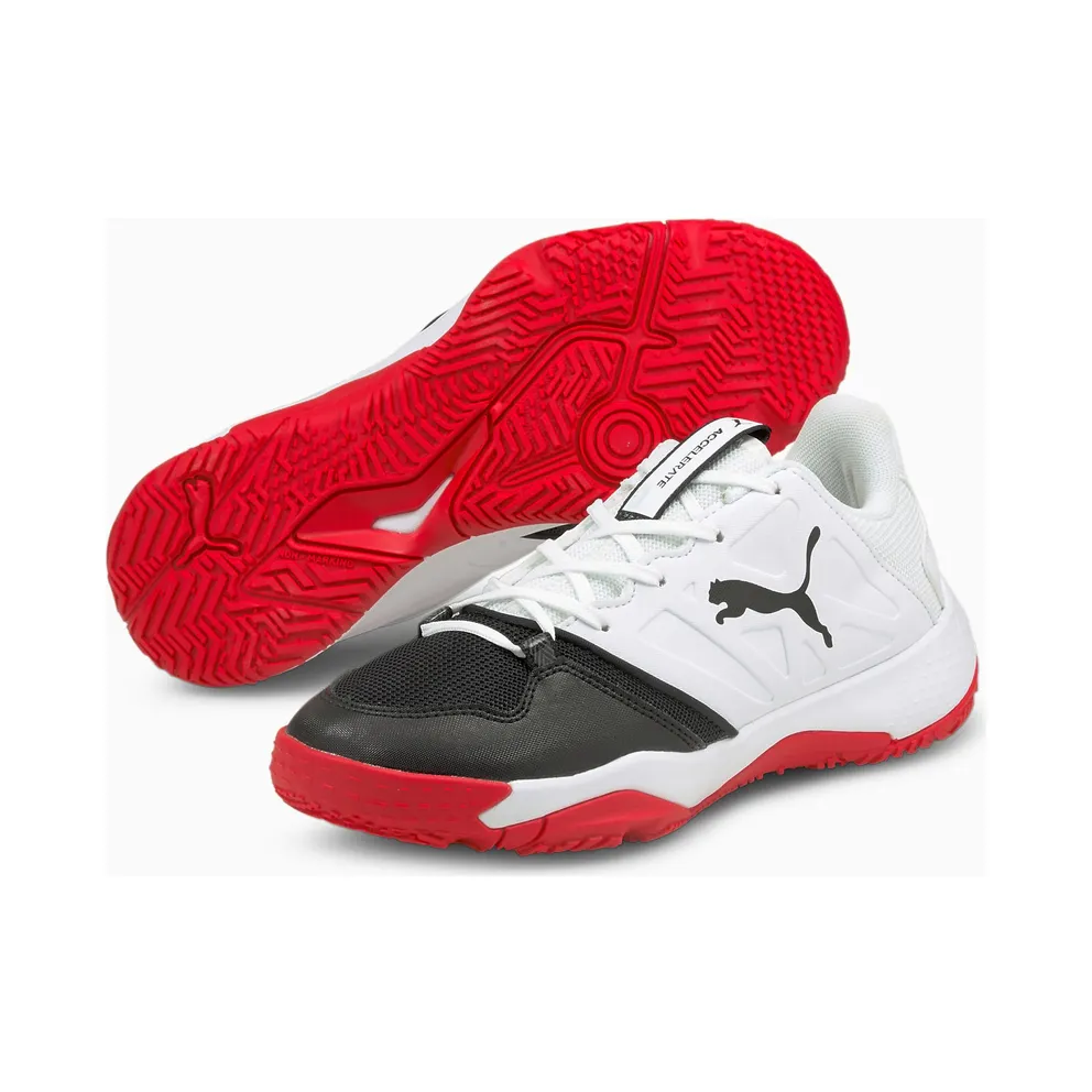 Puma Accelerate Turbo Handball Shoes White/Black/Red (106583-01)