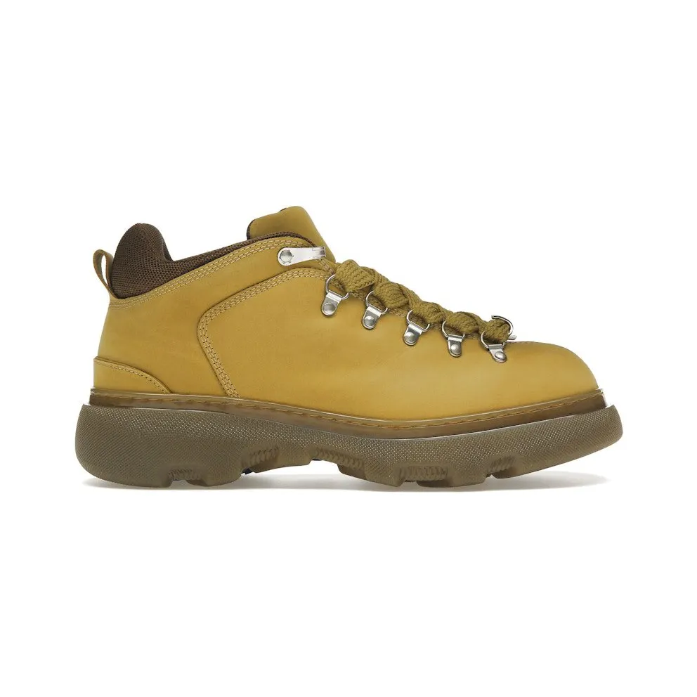 Burberry Lace Up Leather Ankle Boot Mustard Yellow (8074577)