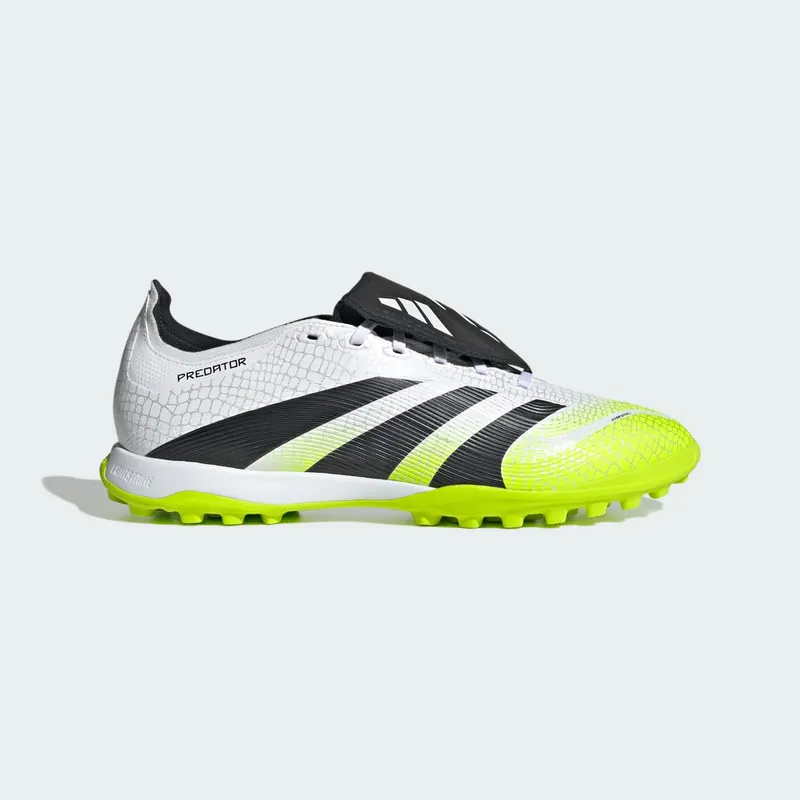 adidas Predator League Fold-Over Tongue TF Cloud White Core Black Lucid Lemon (JQ1072)