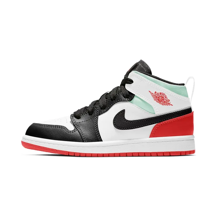 Jordan 1 Mid SE White Black Red Spruce (PS) (BQ6932-100)