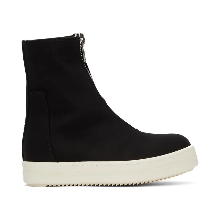 Rick Owens Drkshdw Off-White Canvas Zip Sneakers (DS02A3807 NDK)