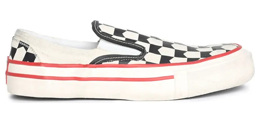 Rhude Karierte Slip-On-Sneakers “White” (RHPS24FO02620156)