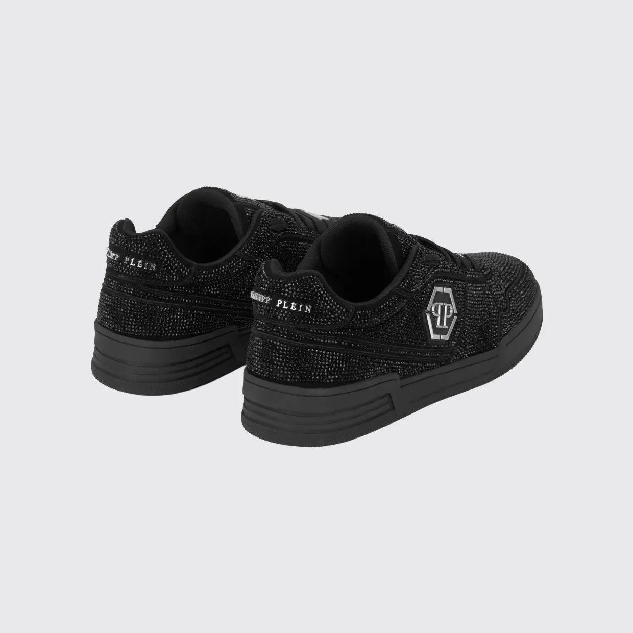 Philipp plein P-Force Leather Sneakers with Monogram and Crystals Black (UAFSUSC1089PLE010N02) (2)