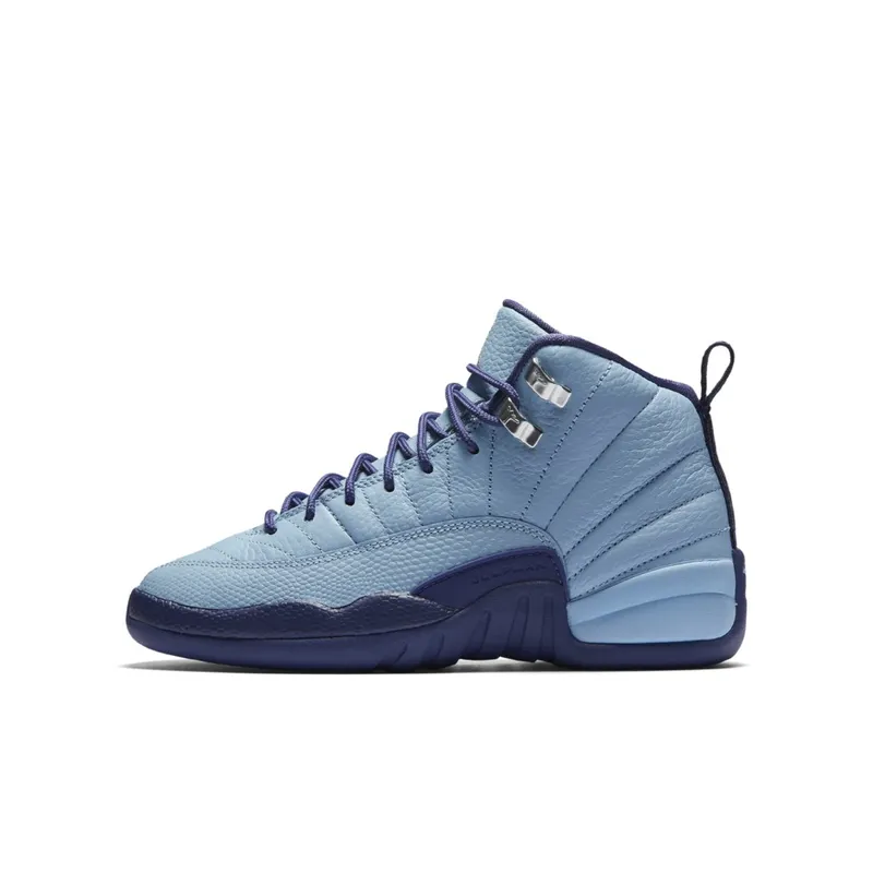 Jordan 12 Retro Hornets (GS) Blue Cap/Metallic Silver-Dark Purple Dust (510815-418)
