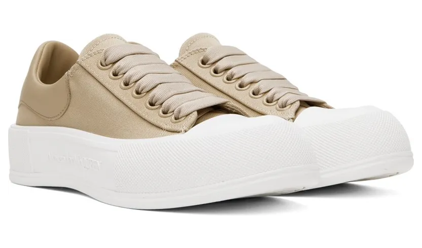 Alexander McQueen Beige Deck Plimsoll 1623 Lunar/Lunar (697120W4UW1) (4)