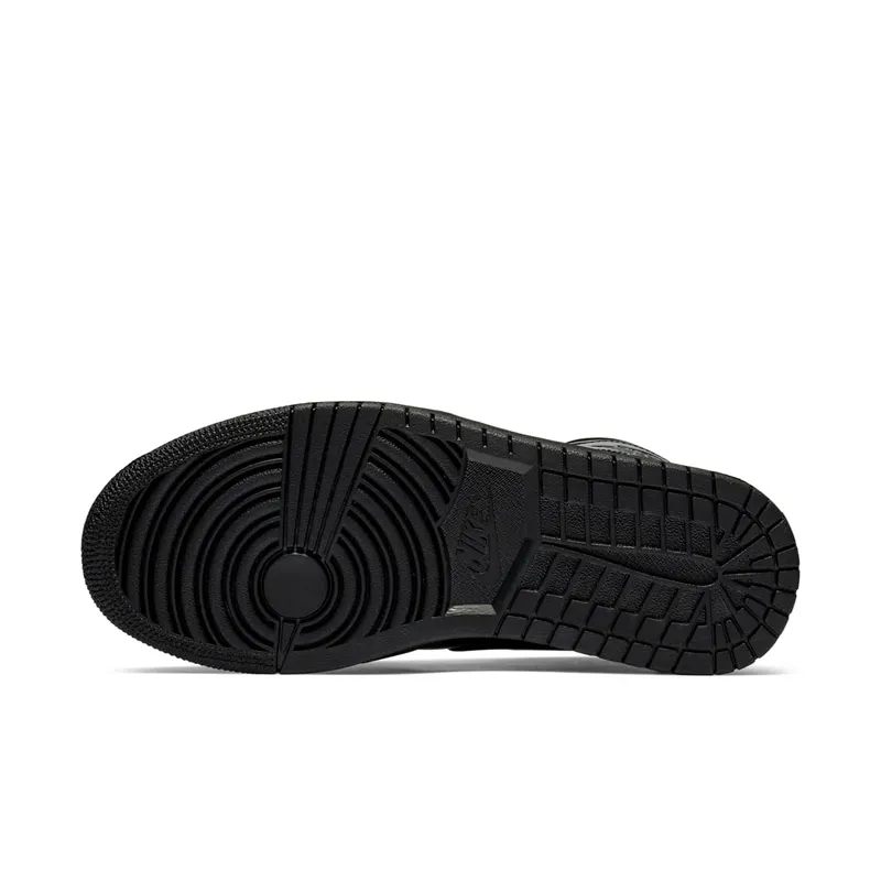 Air Jordan Womens Nike AJ I 1 Mid Triple Black Patent (2018) (BQ6472-002)