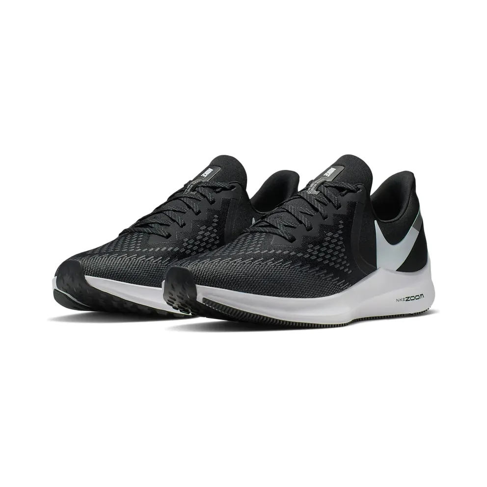 Nike Zoom Winflo 6 Black White Dark Grey Black/White-Dark Grey-Metallic Platinum (AQ7497-001)