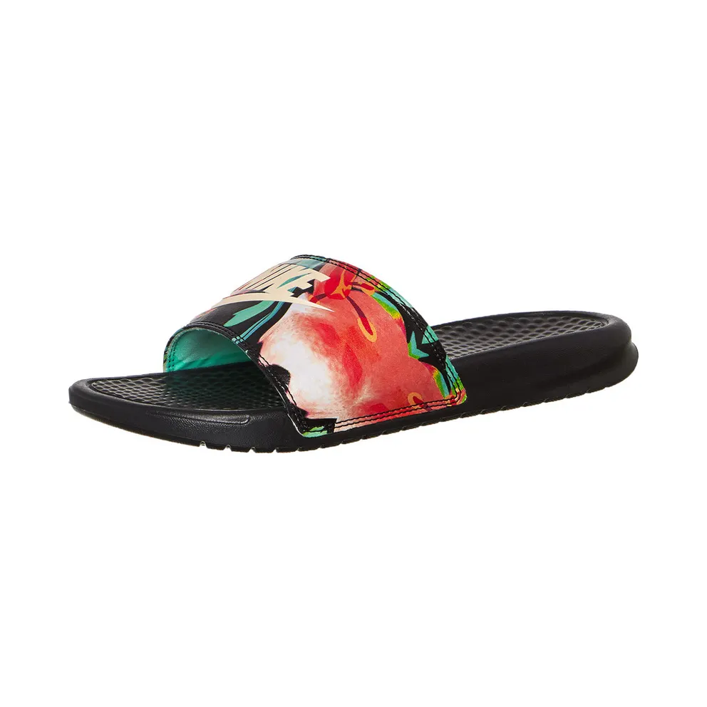 Nike Benassi JDI “Black / Green Glow / Crimson Tint” (618919-019)