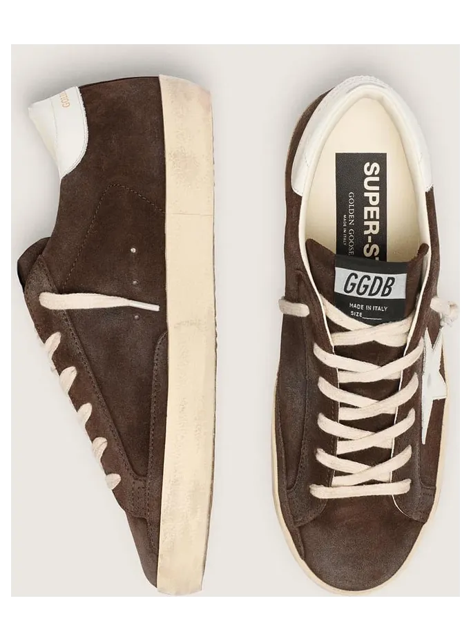 Golden Goose Men’S Super-Star In Brown Suede With White Star (GMF01016.F008949.55827) (4)
