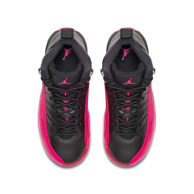 Jordan 12 Retro Black Deadly Pink (GS) Black/Deadly Pink-Metallic Silver (510815-026)