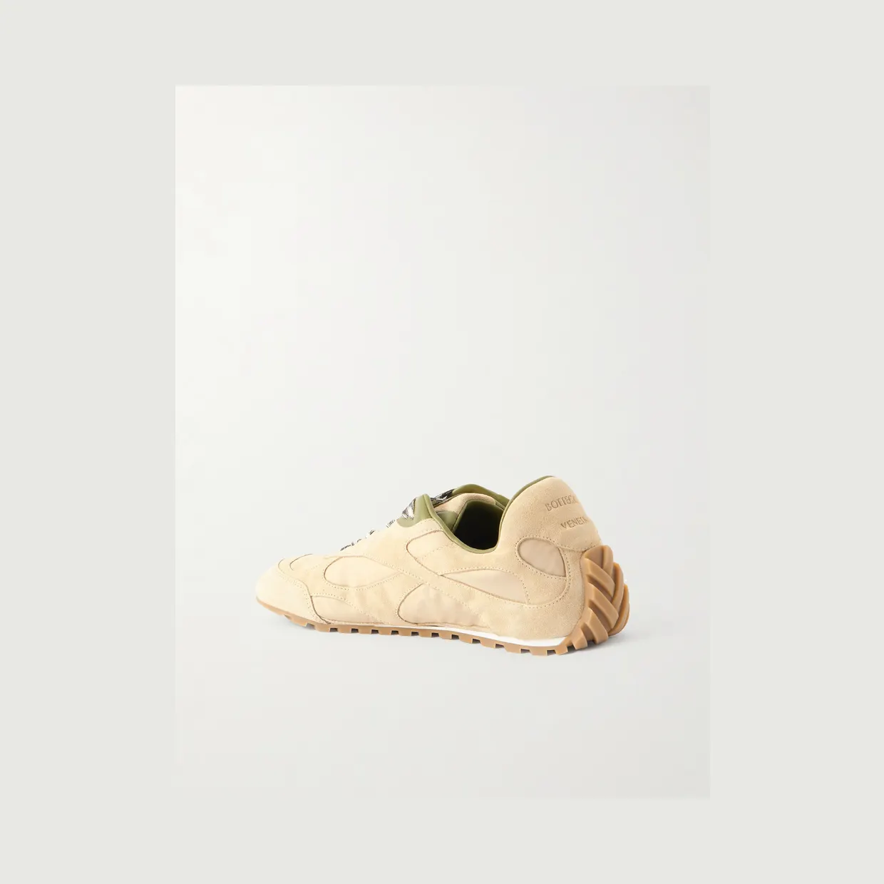 Bottega Veneta Orbit Leather and Shell-Trimmed Suede Sneakers Green (838373V3MS2) (4)