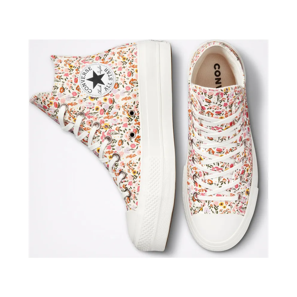 Converse Chuck Taylor All Star Lift Platform Florals Natural Ivory/terracotta Pink (A03341C)