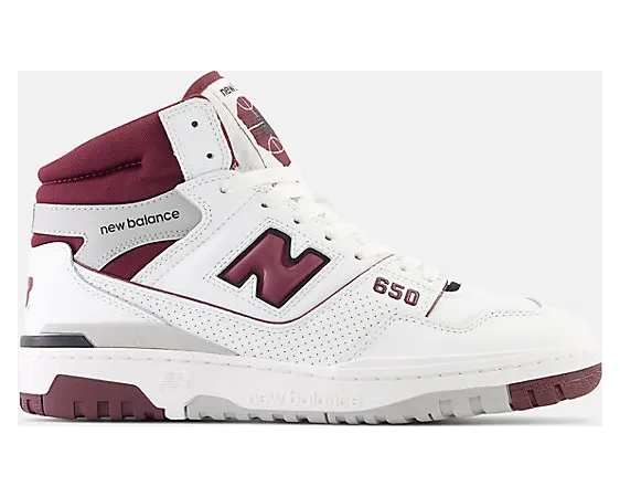 New Balance 650 White Burgundy Raincloud (BB650RCH)