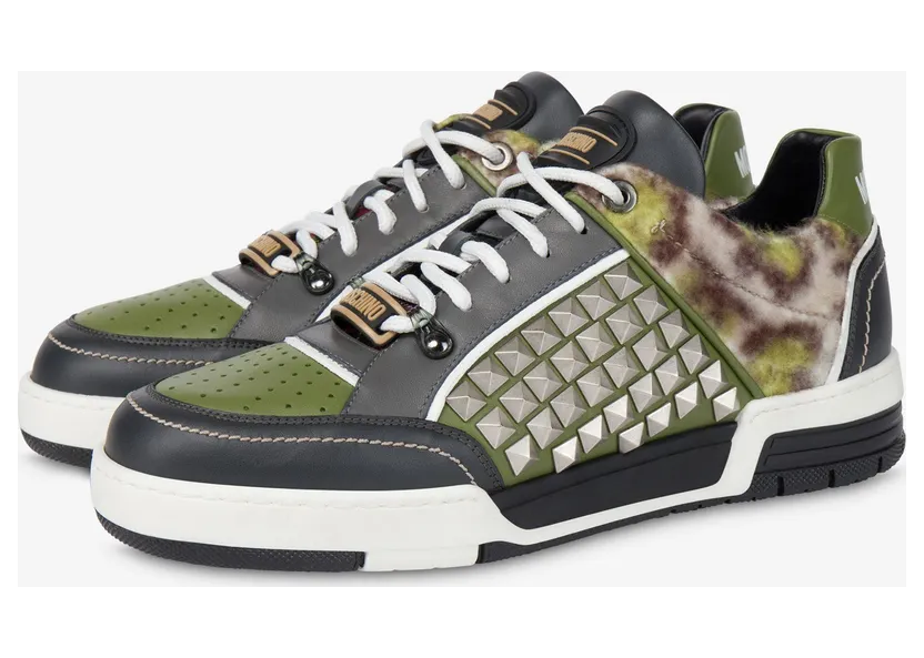 Moschino Military Patchwork Sneakers (POLMB15934G1HG9000G)