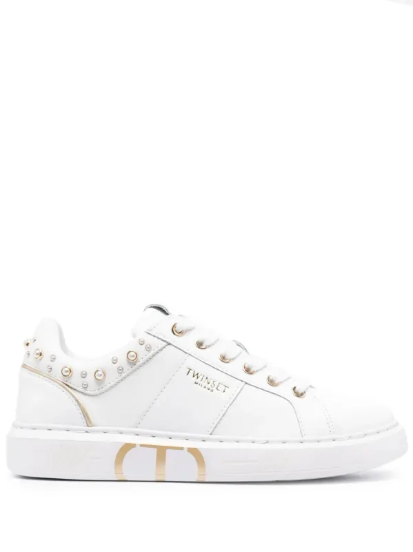 TWINSET Verzierte Sneakers – Weiß (231TCP060)