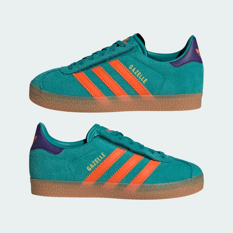 Adidas Gazelle Comfort Closure with Elastische Veters Kids Pure Teal / Impact Orange / Collegiate Purple (JR7428)