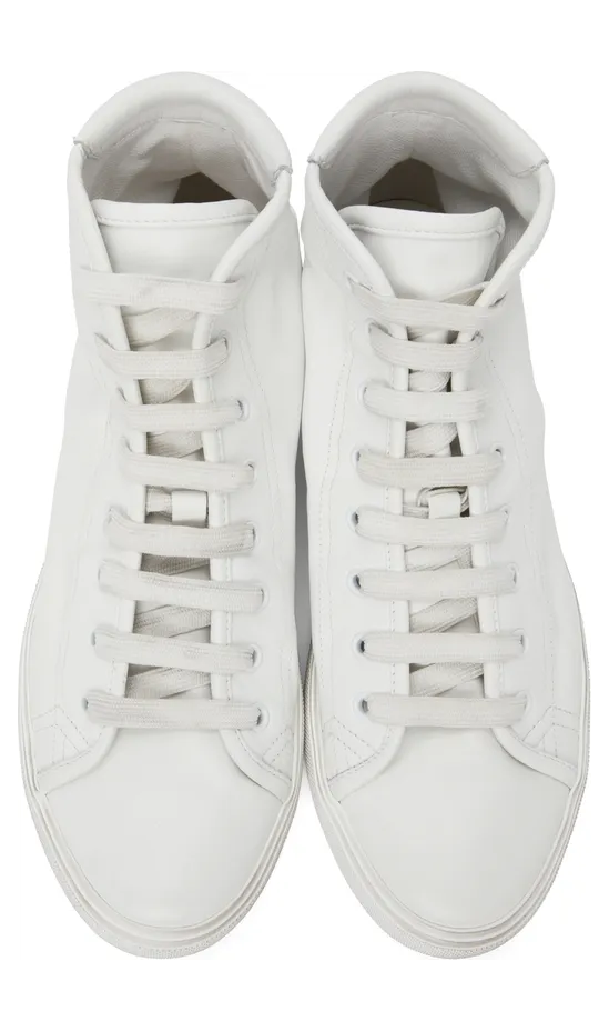 Saint Laurent White Leather Malibu Mid-Top Sneakers (64924900NG0) (5)