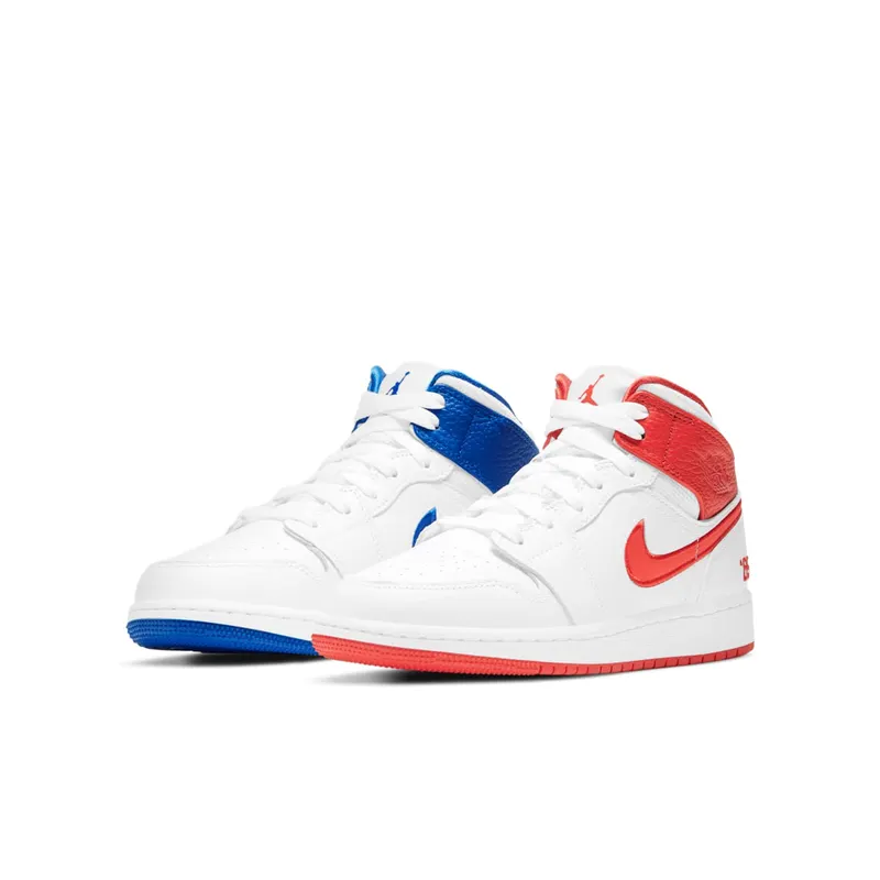 Jordan 1 Mid 85 (GS) White/Red/Blue (DH0200-100)