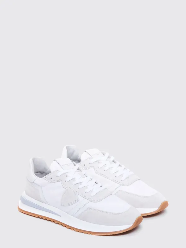 Philippe Model Low-Top Sneakers in Calf Leather and Mesh with Bicolor Design White 1 (TYLUW001)