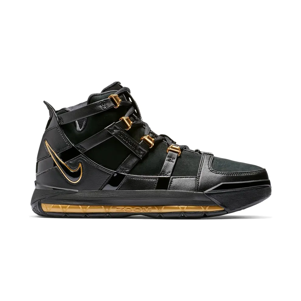Nike LeBron 3 Black Gold (2018) Black/Black-Metallic Gold (AO2434-001)
