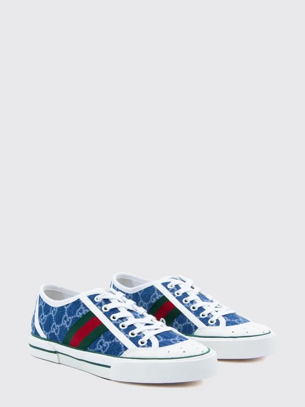 Gucci Tennis 1977 Sneakers in Denim with GG Monogram Denim (859219FAFIW4749)