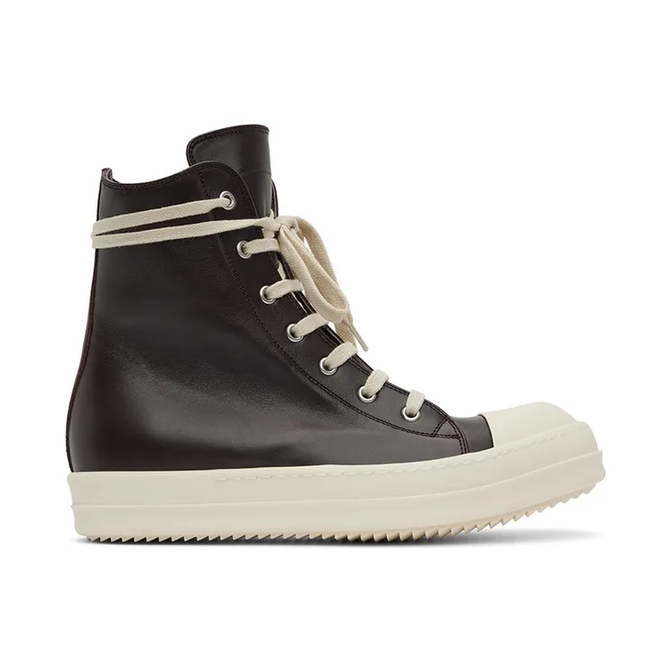 Rick Owens Grey Calfskin High Sneakers (RU01B1890 LPO)