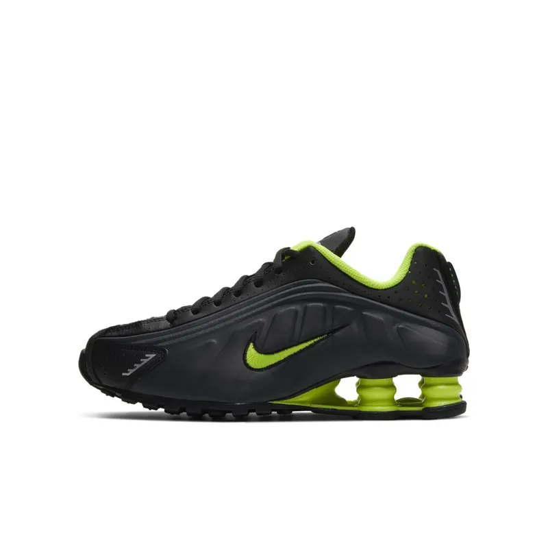 Nike Shox R4 Black Volt (GS) Black/Anthracite/Metallic Silver (CW2626-002)