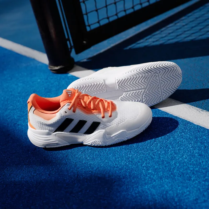 Adidas Solematch Control 2 Tennis Shoes Cloud White / Core Black / Lucid Orange (KI3736)