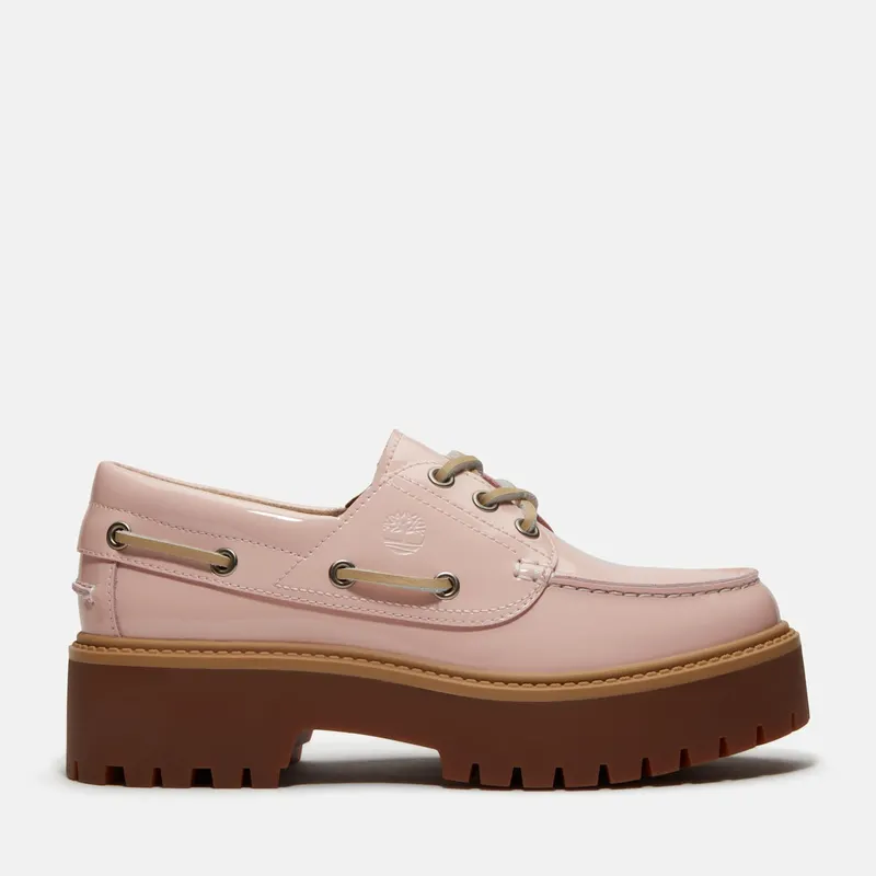 Timberland Stone Street Platform Boat Shoe Light Pink Patent Leather (TB0A2GVF-A5H)