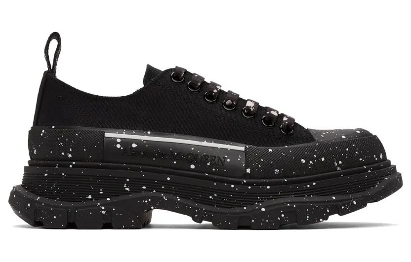 Alexander McQueen White Paint Tread Slick Low Sneakers (682414W4MVI)