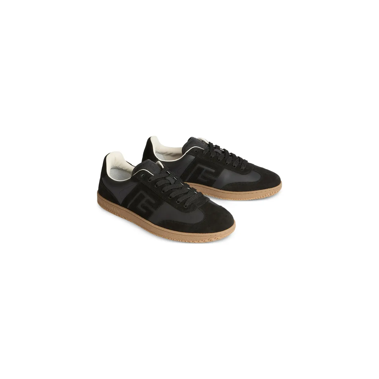 Balmain Swan Suede and Smooth Leather “Black” (HM1VI360 LBEW 0PA) (4)