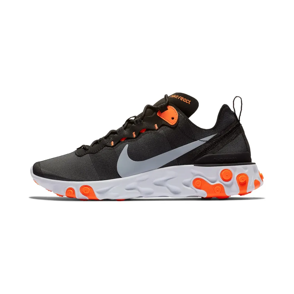 Nike React Element 55 Black Cool Grey Total Orange (BQ6166-006)