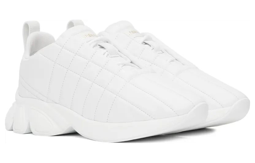Burberry White Quilted Leather Classic Sneakers (8057364) (4)