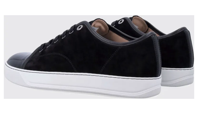 Lanvin DBB1 Suede Calf Leather Sneakers with Patent Leather Toe-Cap Black (FMSKDBB1VBAL10) (2)